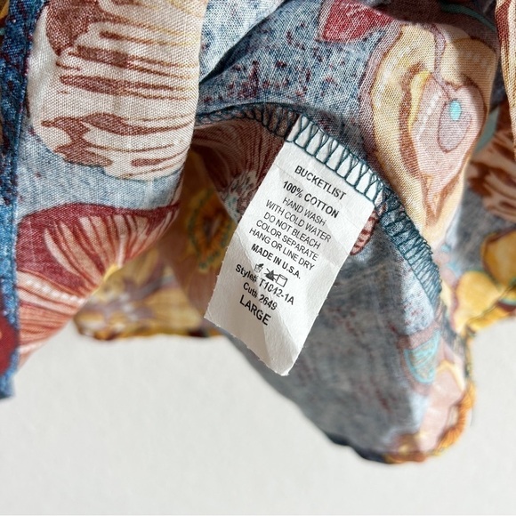 Bucketlist Floral Babydoll Flowy Blouse Boho Size L - Picture 5 of 9